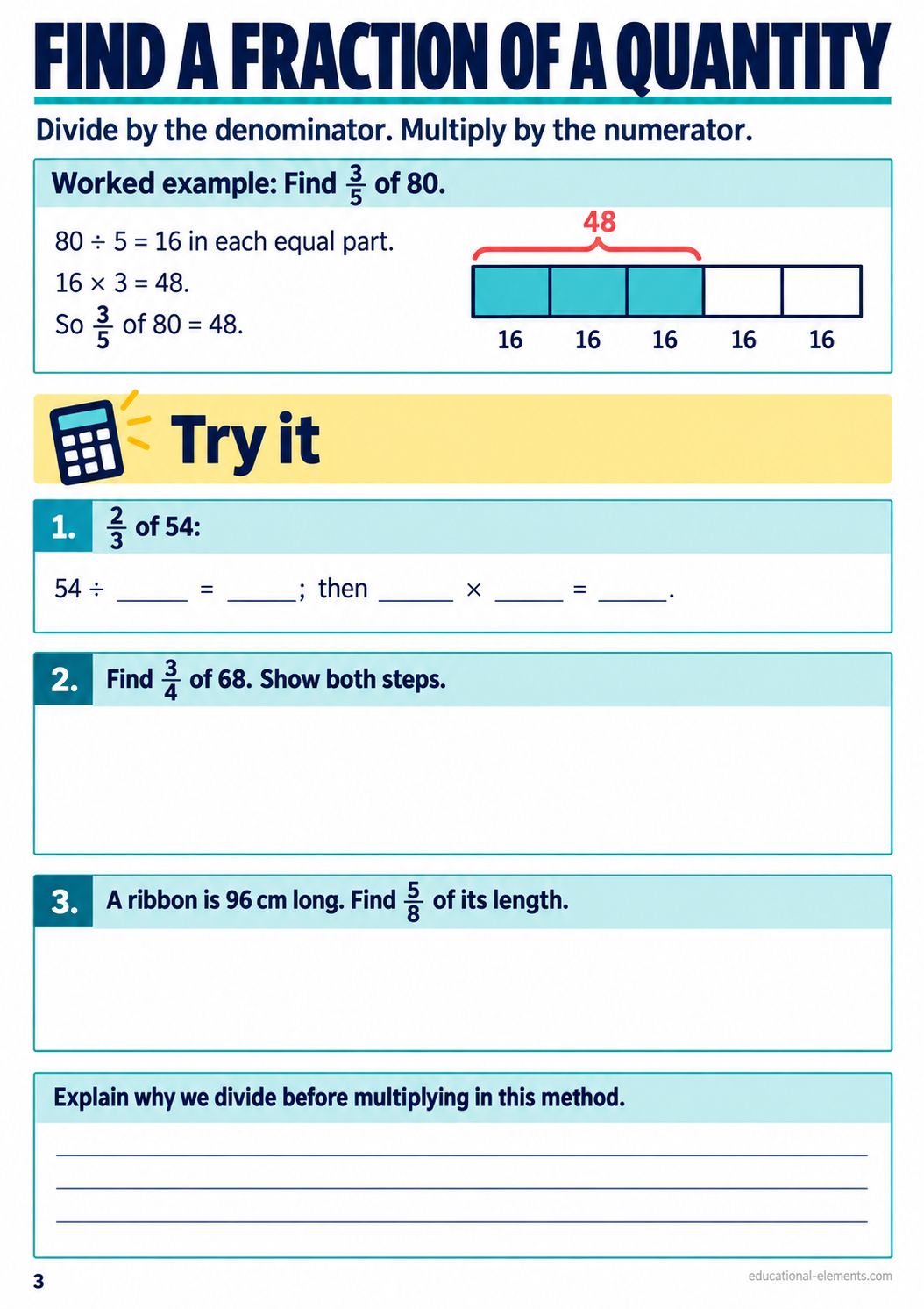 Find a Fraction of a Quantity